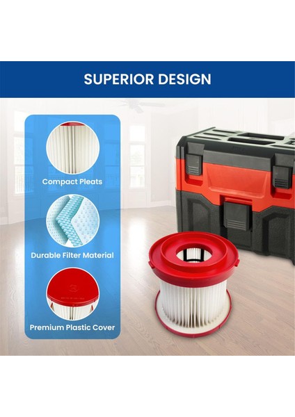 Milwaukee Kablosuz M18 Elektrikli Süpürge 0780-20 0880-20 ile Uyumlu 2'li Paket 49-90-1900 Yedek Hepa Filtresi (Yurt Dışından) fırsatları