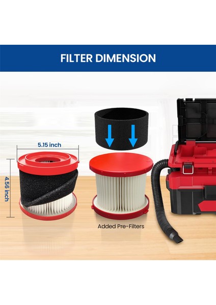 Milwaukee Kablosuz M18 Elektrikli Süpürge 0780-20 0880-20 ile Uyumlu 2'li Paket 49-90-1900 Yedek Hepa Filtresi (Yurt Dışından) indirimleri