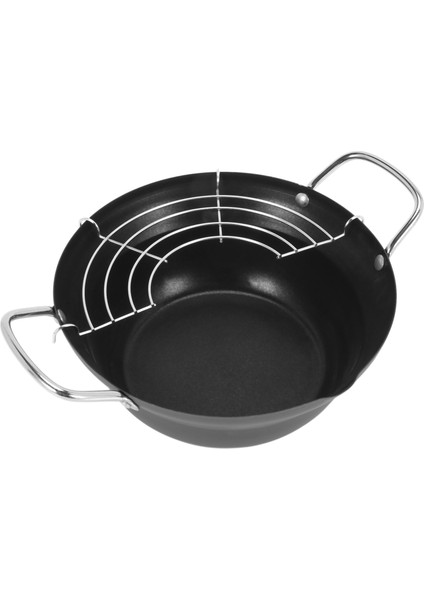 20CM Kolay Dökün Yapışmaz Kaplama Tempura Fritöz Pot Yağ Damlalıklı Raf Japon Tarzı Mini Derin Kızartma Tavası (Yurt Dışından)