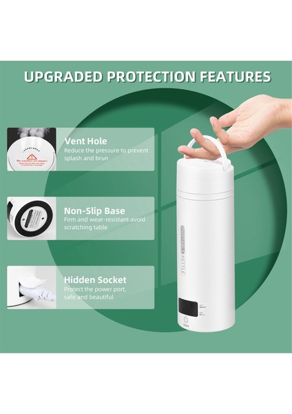 Seyahat Elektrikli Su Isıtıcısı Taşınabilir Küçük Mini Çay Kahve Su Isıtıcısı 304 Paslanmaz Su Isıtıcı LCD Abd Plug ile (Yurt Dışından) modelleri