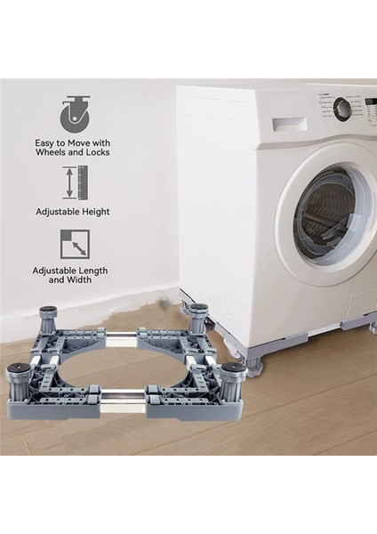 Çamaşır Makinesi Standı Çok Fonksiyonlu Ayarlanabilir Taban Kurutma Makinesi Buzdolabı Banyo Aksesuarları Için Evrensel Taban (Yurt Dışından) fiyatları