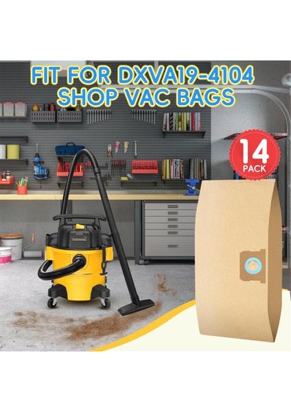 Dewalt 5 Ila 8 Galon Islak/kuru Elektrikli Süpürge Için 14'lü Paket DXVA19-4104 Elektrikli Süpürge Torbaları, Tek Kullanımlık Atölye Elektrikli Süpürge Torbaları, Toz Torbası Değişimi (Yurt Dışından) indirimleri