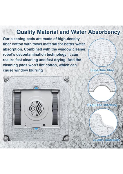 Ecovacs Wınbot Mini Pencere Temizleme Robotu Için 6 Adet Temizleme Pedi, Robot Temizleme Bezi Ecovacs Wınbot W-CC02-0012 (Yurt Dışından) modelleri