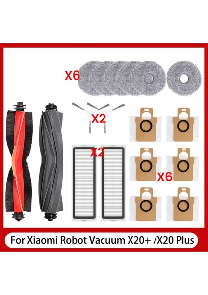 Xiaomi Robot Süpürge X20 + / X20 Plus Aksesuarları Ana Yan Fırça Hepa Filtre Paspas Bezi Toz Torbaları Yedek Parçaları (Yurt Dışından)