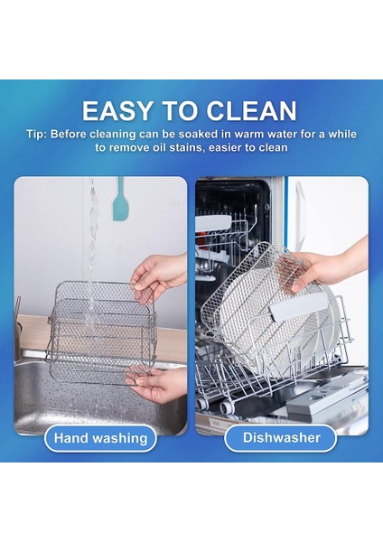 Cosori 5.5l Hava Fritözü Için Hava Fritöz Rafı, 2 Katmanlı Hava Fritöz Izgarası/raf/kurutucu Rafı Kare, Hava Fritöz Aksesuarları (Yurt Dışından) indirimleri