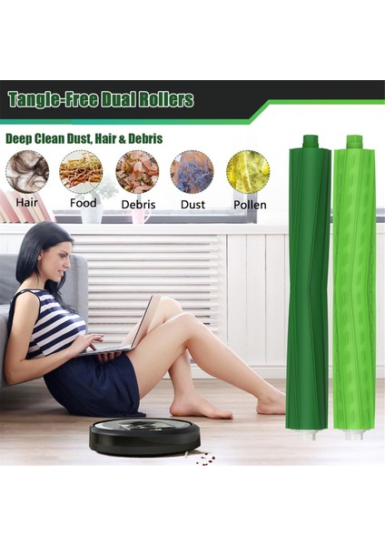Irobot Roomba I, J ve E Serisi Için 3 Set Yedek Silindir Fırça, I3, I7, E5, J7, I4, I7+ Için Çok Yüzeyli Kauçuk Fırçalar (Yurt Dışından) modelleri