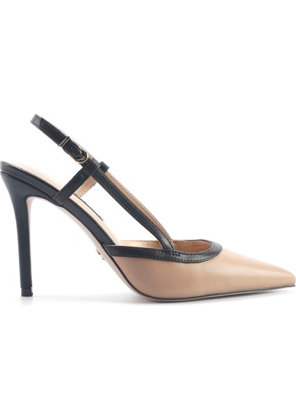 TUNYA 5FX Bej Kadın Topuklu Ayakkabı