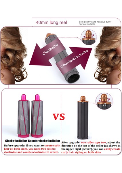 Adet 2ın1 Uzun Saç Kıvırma Varilleri 40MM Dyson Airwrap Süpersonik Saç Kurutma Makinesi Otomatik Kıvırma Eki (Yurt Dışından) indirimleri