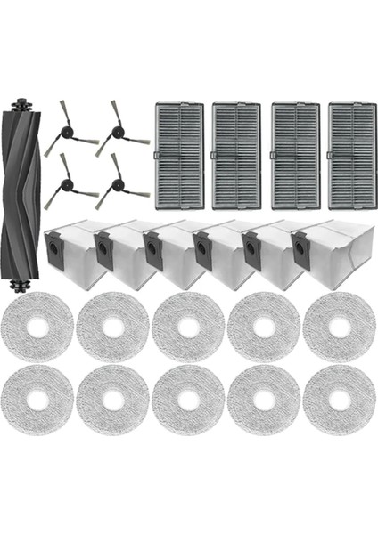 Dreame X40 Master Yedek Parça Aksesuarları Ana Yan Fırça Hepa Filtre Paspas Bezi Toz Torbaları (Yurt Dışından)