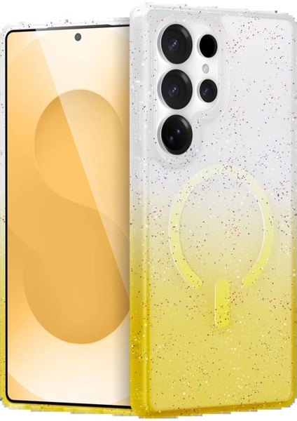 Samsung Galaxy S24 Ultra Pummel Shiny Magsafe Kapak - GOLD-(5796) - BKS6867-7994