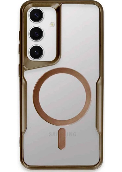 Samsung Galaxy S24 Kılıf Boyi Magsafe Silikon Kapak - KAHVERENGI-(5796) - BKS3305-6472