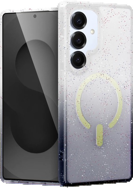 Samsung Galaxy S25 Pummel Shiny Magsafe Kapak - SIYAH-(5796) - BKS7047-8896