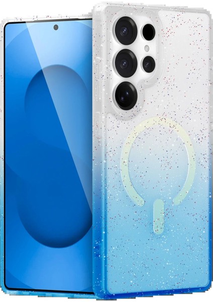 Samsung Galaxy S25 Ultra Pummel Shiny Magsafe Kapak - MAVI-(5796) - BKS8132-6561