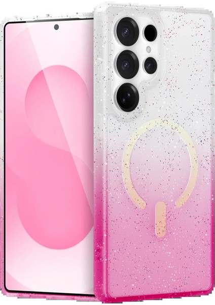 Samsung Galaxy S25 Ultra Pummel Shiny Magsafe Kapak - PEMBE-(5796) - BKS4172-4145