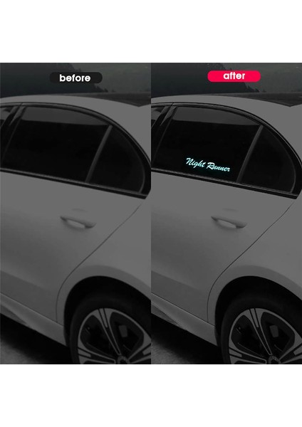 Jdm Glow Panel Için Ön Cam Gece Koşucusu LED Işık Pencere Çıkartmaları (Yurt Dışından)