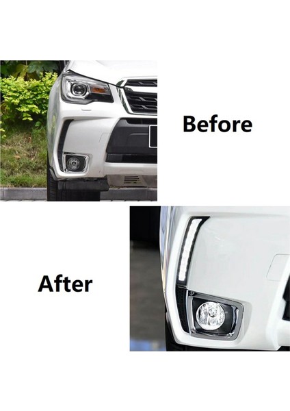 Subaru Forester Için Gündüz Koşu Işığı 2013-2018 Aksesuarlar Drl Sis Lambası Dönüş Sinyal Lambaları, Beyaz ve Sarı (Yurt Dışından) fırsatları