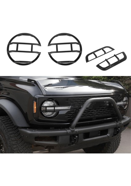 Far Kapağı ve Ön Taraf Uyarı Lambası Kapağı Ford Bronco Için Trim Koruyucusu 2021-2023 Aksesuarlar (Siyah) (Yurt Dışından) modelleri