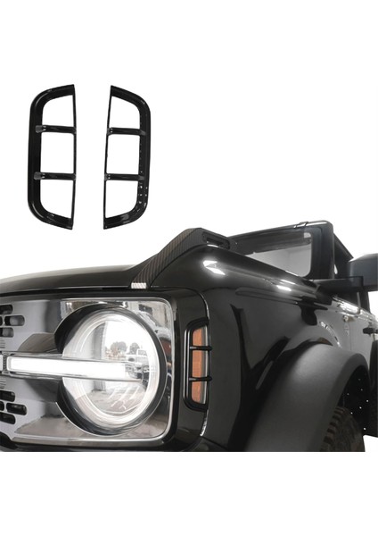 Far Kapağı ve Ön Taraf Uyarı Lambası Kapağı Ford Bronco Için Trim Koruyucusu 2021-2023 Aksesuarlar (Siyah) (Yurt Dışından) fırsatları