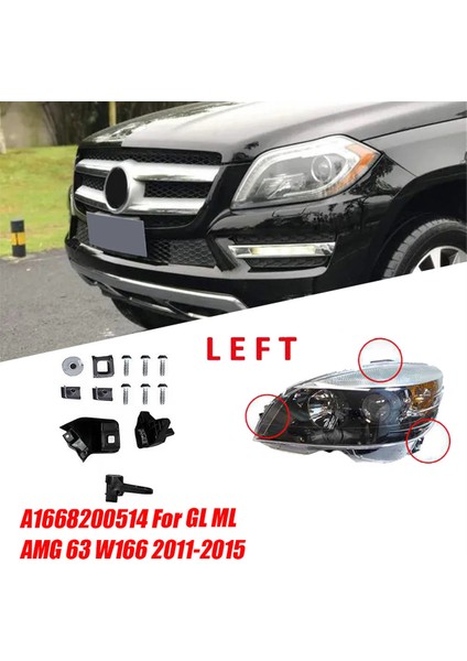 Sol Ön Far Braket Onarım Kitleri A1668200514 Mercedes Benz Gl ml Sınıfı Amg 63 W166 2011-2015 Sabit Vida (Yurt Dışından) indirimleri