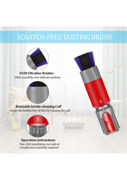 Dyson V7 V8 V10 V11 V15 V15 Esnek Crevice Aracı ve Tracess Toz Fırçası Ek Araba Detaylandırma ve Köşeler Temizliği (Yurt Dışından) fiyatları