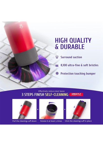 Dyson V7 V8 V10 V11 V15 V15 Esnek Crevice Aracı ve Tracess Toz Fırçası Ek Araba Detaylandırma ve Köşeler Temizliği (Yurt Dışından) indirimleri