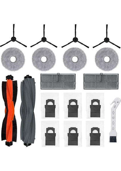Dreame X30 Ultra Robot Vakum, Paket Ana Fırça, Filtreler, Mops, Yan Fırçalar, Toz Çantaları (Yurt Dışından)