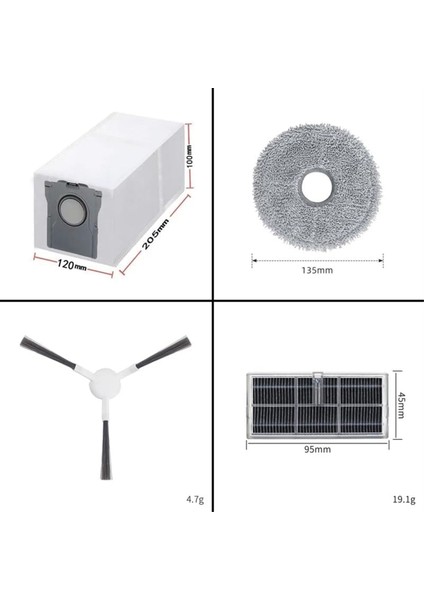 Dreame X30 Ultra Robot Vakum, Paket Ana Fırça, Filtreler, Mops, Yan Fırçalar, Toz Çantaları (Yurt Dışından) fiyatları