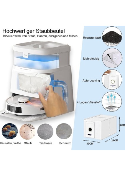Ecovacs Deebot T30 Omnı / T30 Pro Omni Robot Vakum Süpürge, Ana Fırça, Toz Torbaları, Mendiller, Filtreler (Yurt Dışından) modelleri