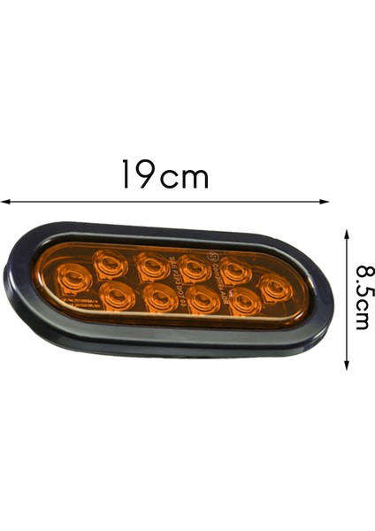 Araba Oval 10LED Ampul Fren Lambaları Sarı (Yurt Dışından)