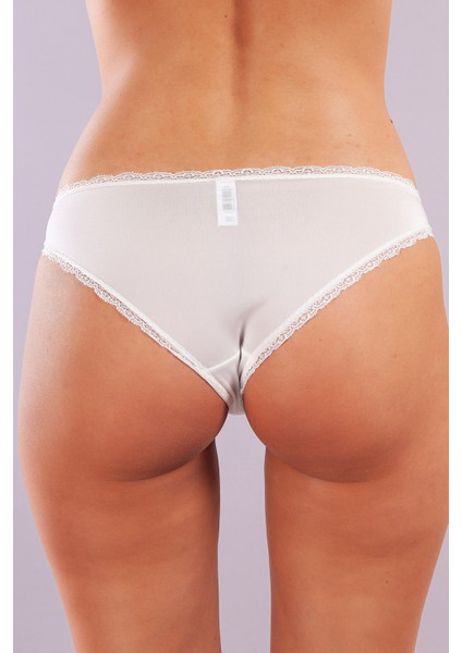 Golshan Glorin Mini Slip, Kadın Dantel Kenarlı Micro Ekru Külot modelleri