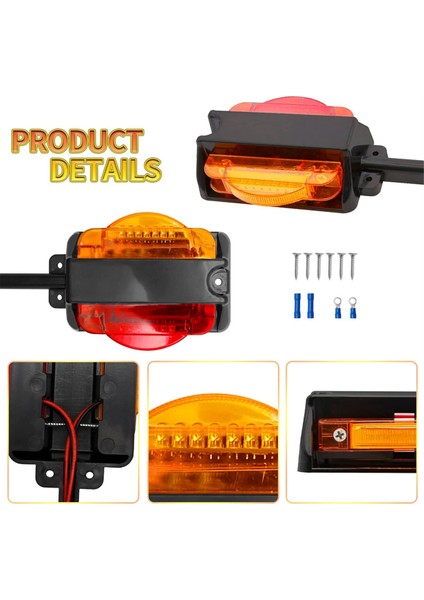 LED Boşluk Römorku Çamurluk Işıkları Römorku Işık Montajı Amber Ön Kırmızı Arka Işaret Işıkları Dönüş Sinyal Işıkları (Yurt Dışından) modelleri
