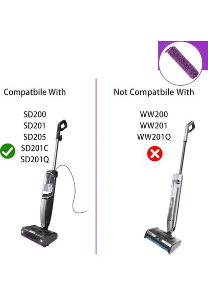 Köpekbalığı Steam Pikap Steam Mop (Model SD200/SD201/SD201C/SD201Q/SD205 -Pırıltı Roll Yedek Parçaları Için Fırça Silindir Kiti (Yurt Dışından) indirimleri