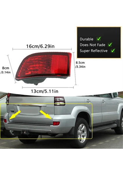 Land Cruiser Için Sol Arka Tampon Işık Reflektör Lambası (Yurt Dışından) indirimleri