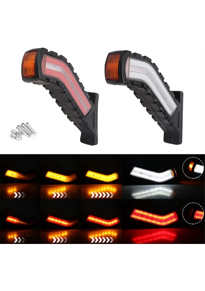 12-24V Römork Yan Işaret Lambaları Akan Su Dönüş Sinyal Lambası (Yurt Dışından)