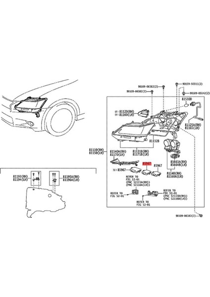 85967-50110 Bilgisayar Far Kontrol LED Modülü (Yurt Dışından)