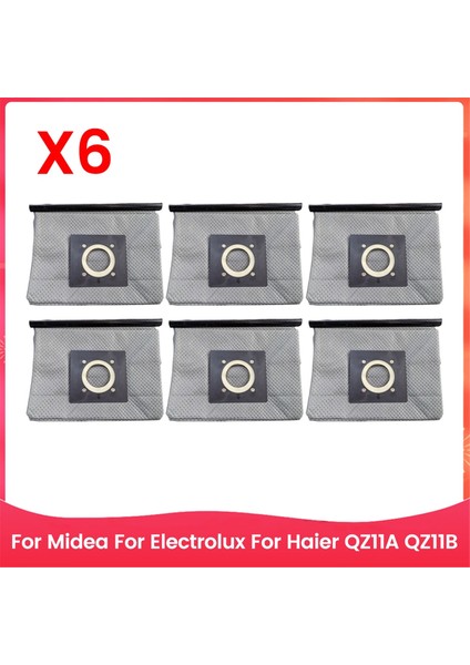 6 Adet Vakum Toz Torbası Mıdea Için Electrolux Için Haier QZ11A QZ11B Vakum Süpürge Dokunmayan Toz Torbaları (Yurt Dışından)