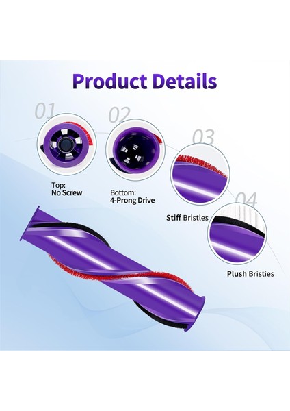 2 Pack Silindir Fırçası Dyson V8 Absolute, V8 Absolute Exclusive, V8 Absolute Pro, Parça No. 967485-01 Için Uyumlu (Yurt Dışından) indirimleri