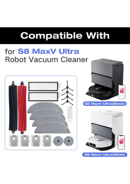 Xiaomi Için Aksesuar Kiti Roborock S8 Maxv Ultra Robot Vakum Süpürge Sıralı Yan Fırça Filtre Mop Bez Torbaları (Yurt Dışından) indirimleri