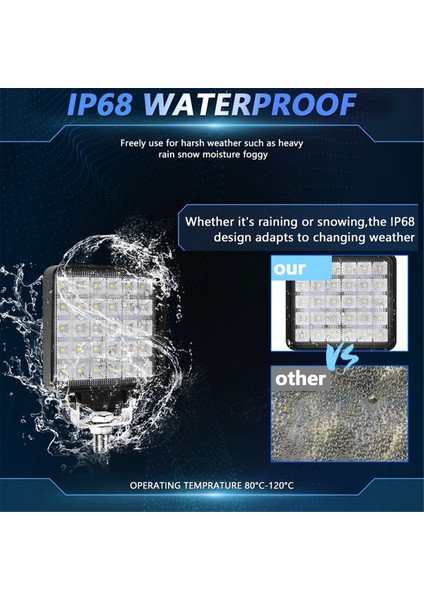4 Inç Kare LED Çalışma Işığı 2 Adet 90W Sel Lambası (Yurt Dışından) indirimleri