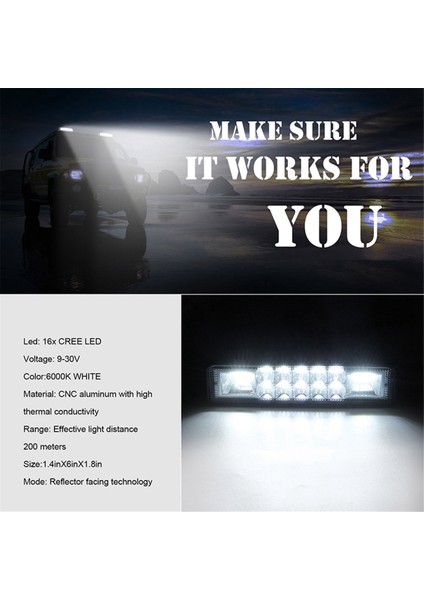 2pcs 6 Inç 120W Taşkın Noktası LED Iş Işığı Çubuğu Su Geçirmez Uyarı Işığı Offroad Araç Traktör Kamyonu Suv (Yurt Dışından) modelleri