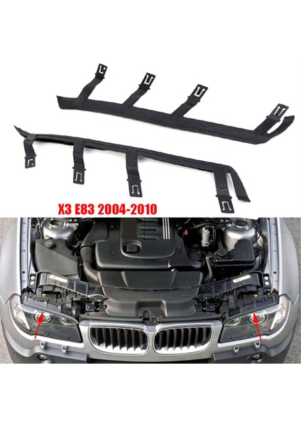 1paır Siyah Ön Far Conta Üst Braket Bmw Için Uygun X3 E83 2004-2010 63126939273 63126939274 (Yurt Dışından) fırsatları