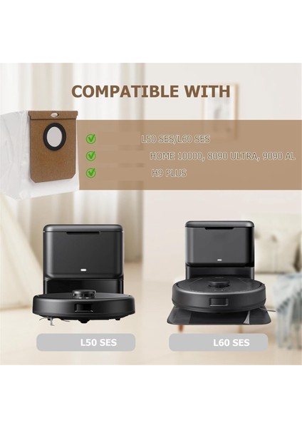 9 Paket 2.5l Büyük Vakum Toz Torbaları Eufy L50 Ses/ L60 Ses Için Conga Ana Sayfa 10000/8090 Ultra/ 9090 Aı (Yurt Dışından) fırsatları