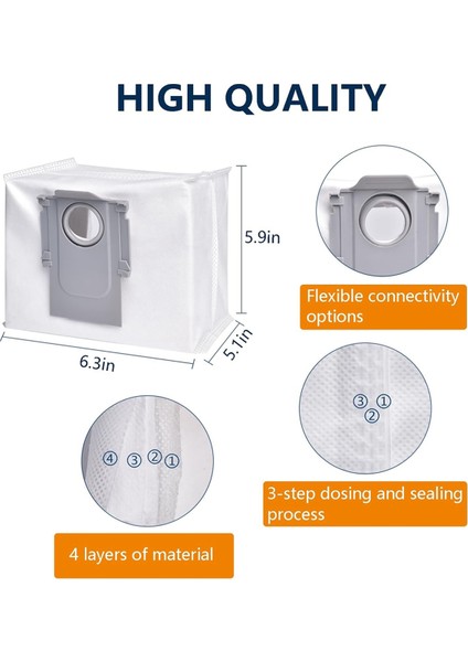 Roborock S8+ / S8 Pro Ultra / S7 Maxv Ultra / S7 Pro Ultra / Q7+ / Q7 Max+ / Q5+ Vakum Süpürge Torbaları Için 15 Pcs Toz Torbaları (Yurt Dışından) fırsatları