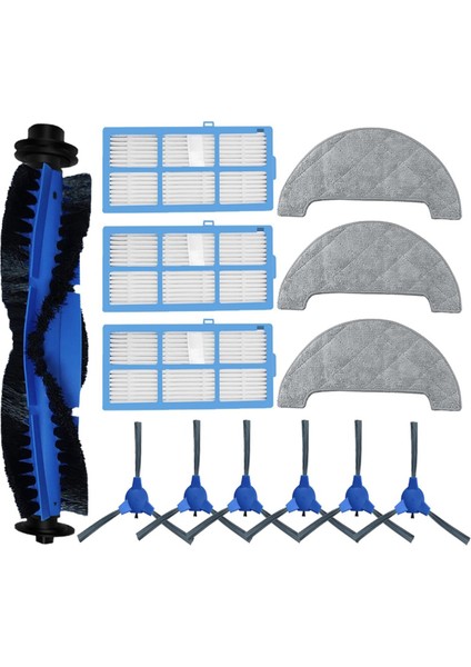 Proscenic 850T Robot Vakum 1 Için Yedek Yedek Parçalar 1 Ana Fırça 3 Çift Yan Fırça 3 Filtre 3 Mop Pad Aksesuarları (Yurt Dışından)