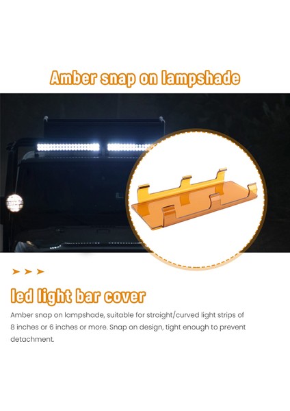 20 Inç Amber Snap Lens Kapağı 6 Inç + 8 Inç Offroad LED Işık Çubuğu Atv Suv 4x4 (Yurt Dışından) indirimleri