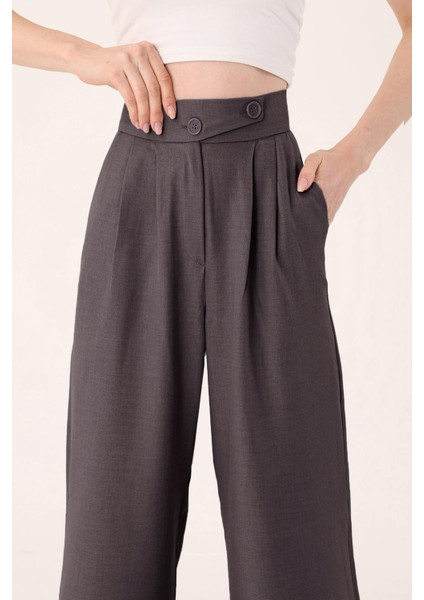 Keten Karışımlı Kore Model Palazzo Pantolon