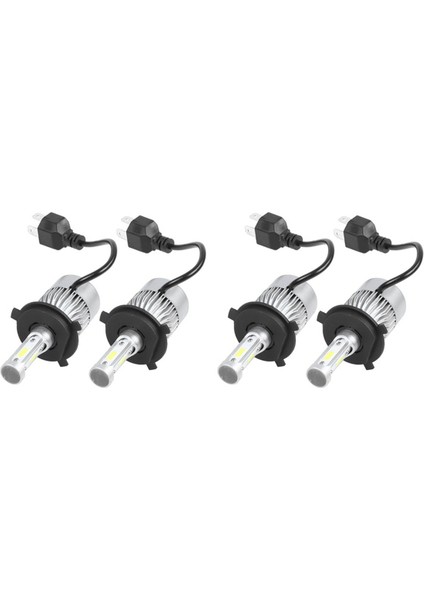 2 Çift S2 H4 72W 8000LM LED Far Araba Hilo Beam Ampuller 6000K Beyaz (Yurt Dışından) fiyatları
