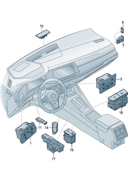 Golf 2021-2025 Dokunmatik Ekran Far Sis Lambası Anahtarı (Yurt Dışından) modelleri