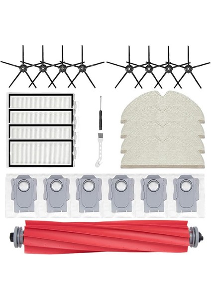Roborock Q7 / Q7+ / Q7 Max / Q7 Max+ Vakum Süpürge Ana Yan Fırça Mop Bezi Hepa Filtre Toz Çantası Aksesuarları (Yurt Dışından)