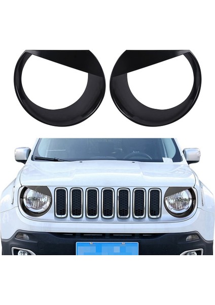 Kızgın Gözler Ön Far Çerçeveleri Jeep Renegade 2015 2016 2017 2018 (Siyah) Için Kapak Kapağı (Yurt Dışından) fiyatları